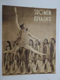 Suomen Kuvalehti 1947 nr 19, ilmestynyt 10.5.1947, sis. mm. seur. artikkelit / kuvat / mainokset; Kansikuva Voimisteluseura Säkenet - Mirja Marttinen, Maamiehen