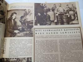 Suomen Kuvalehti 1947 nr 19, ilmestynyt 10.5.1947, sis. mm. seur. artikkelit / kuvat / mainokset; Kansikuva Voimisteluseura Säkenet - Mirja Marttinen, Maamiehen