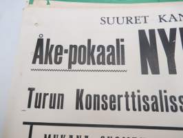 Suuret kansalliset Åke-pokaali nyrkkeilyt Turun konserttisalissa 1.3-2.3.1959 -juliste / poster