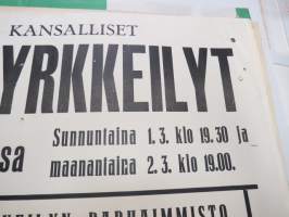 Suuret kansalliset Åke-pokaali nyrkkeilyt Turun konserttisalissa 1.3-2.3.1959 -juliste / poster