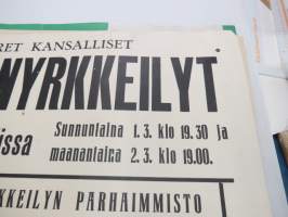 Suuret kansalliset Åke-pokaali nyrkkeilyt Turun konserttisalissa 1.3-2.3.1959 -juliste / poster