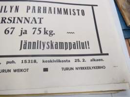 Suuret kansalliset Åke-pokaali nyrkkeilyt Turun konserttisalissa 1.3-2.3.1959 -juliste / poster