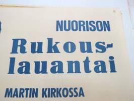 Nuorison Rukouslauantai Martin kirkossa 21.2.1959 -juliste / poster
