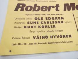 Konsertti Tuomiokirkossa - Konsert i Domkyrkan / Robert McFerrin - maailmankuuluisa Metropolitan-oopperan neekeribarytoni, 21.2.1959 -juliste / poster