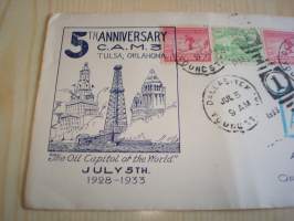 5th Anniversary The Oil Capital of the World, Tulsa, Ohlahoma, 1928-1933, USA, ensipäiväkuori, FDC. Katso myös muut kohteeni, minulla on myynnissä mm. noin 1