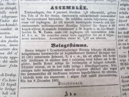 Åbo Underrättelser, torsdagen den 2 januari 1862 + lördagen den 4 januari + torsdagen den 9 januari - 3 stycken hela och ett klippt tidning tillsammans -3 kpl