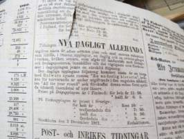 Åbo Underrättelser, torsdagen den 2 januari 1862 + lördagen den 4 januari + torsdagen den 9 januari - 3 stycken hela och ett klippt tidning tillsammans -3 kpl