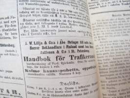 Åbo Underrättelser, torsdagen den 2 januari 1862 + lördagen den 4 januari + torsdagen den 9 januari - 3 stycken hela och ett klippt tidning tillsammans -3 kpl