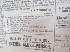 Åbo Underrättelser, torsdagen den 2 januari 1862 + lördagen den 4 januari + torsdagen den 9 januari - 3 stycken hela och ett klippt tidning tillsammans -3 kpl