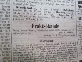 Åbo Underrättelser, torsdagen den 2 januari 1862 + lördagen den 4 januari + torsdagen den 9 januari - 3 stycken hela och ett klippt tidning tillsammans -3 kpl