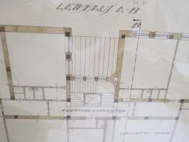 Piirustus Turun Suomalainen Säästöpankki 1922, Albert Richardtson -arkkitehtipiirustus / architect´s drawing