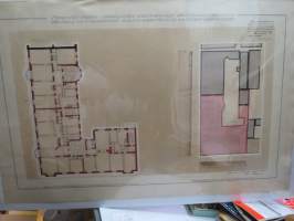 Piirustus Turun Suomalaisen Säästöpankin Uutisrakennukseksi... 1913, Oscar Bomanson -arkkitehtipiirustus / architect´s drawing