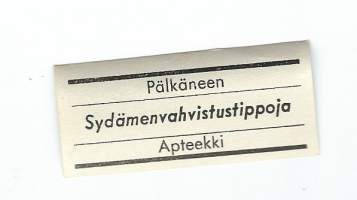 Sydämenvahvistustippoja  - apteekkietiketti