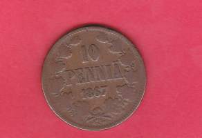 Suomi - 10 p 1867 kupari.