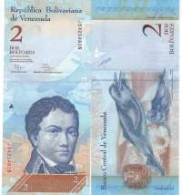 Venezuela 2 Bolivares 2012 -   seteli