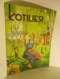 Kotiliesi 1938 /15 Elokuu I sis mm- Kaun harkittu keittiö.Emäntä ja kotiapulainen lain edessä.Kansanomaisia huonekaluja .kansi Martta Wendelin .ym