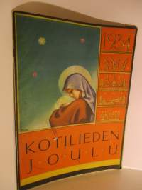 Kotiliesi 1934 Kotilieden Joulu 1934 kansi Martta Wendelin värillinen Kieku ja Kaiku - sarjakuva