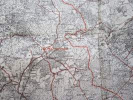 Viro / Eesti 1. itsenäisyyden ajan kartta, koottu kolmesta eri Venäjän keisarivallan aikaisesta kartasta, leimattu &quot;Jahimeeste selts Tallinnas&quot;,
