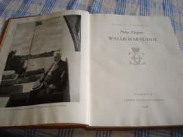 Prins Eugens Waldemarsudde, vuodelta 1948, todella hieno kokonahkakantinen juhlaversio kullatulla kuninkaallisella vaakunalla. Noin 140 sivua, paljon kuvia sekä