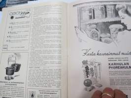 Eeva 1944 nr 6 kesäkuu, sis. mm. seur. artikkelit / kuvat / mainokset; Kansikuva filmitähti Mervi Järventaus uittotyömaalla Vantaanjoen Pitkässä koskessa,
