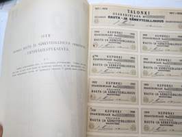 Helsingin Rauta- ja Sänkyteollisuus Oy, Helsinki 1917,  1 osake 1 000 mk -osakekirja / share certificate