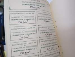 Juurikorven Tehtaat  O. Y., Juurikorpi 1918, 5 000 mk -osakekirja / share certificate