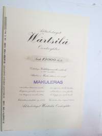 Wärtsilä Osakeyhtiö, Värtsilä 1938, 50 osakett á 300 mk, 15 000 mk -osakekirja / share certificate