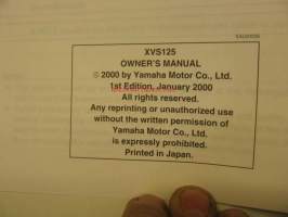 Yamaha Drag Star XVS125 owner´s manual käyttöohjekirja