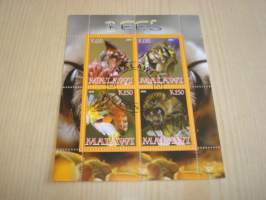 Ampiainen, 4 postimerkin arkki, leimattu, vuodelta 2008, Malawi, hieno. Katso myös muut kohteeni mm. noin 1200 erilaista amerikkalaista ensipäiväkuorta