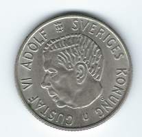 Ruotsi  2 krornor 1971  - kolikko hopeaa 14 g, 400/1000