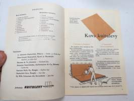 Kuitulevyopas 1956 - Tee se itse kuitulevystä tai huokoisesta kovalevystä - valmistajatehtaitten yhteisen yhdistyksen julkaisu -fiber board construction