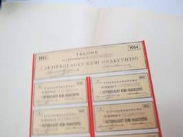 Aktiebolaget Kemi Osakeyhtiö, Kemi 1945, å fem aktier á ettusen mark = 5 000 mk -osakekirja, blanco, mkakuleras-leimattu -share certificate