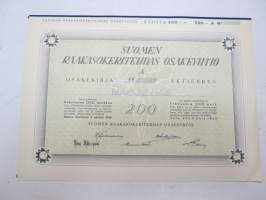 Suomen Raakasokeritehdas Oy, Salo 1946, 1 A-osake á 200 mk -osakekirja / share certificate