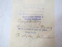 Östra Nylands Tidnings- &amp; Tryckeri Ab / A.W. Granberg Porvoo 8.5.1913 -asiakirja / business document