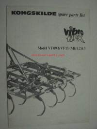 Kongskilde VF09 &amp; VF13/Mk 1,2,3 spare parts list -varaosaluettelo englanniksi