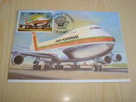 Lentokone, maksikortti, ensipäiväkortti, Sao Tome &amp; Principe, 1983, FDC. Katso myös muut kohteeni mm. noin 1200 erilaista amerikkalaista ensipäiväkuorta