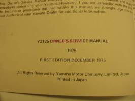 Yamaha YZ125 owner´s service manual käyttö- ja huolto-ohjekirja
