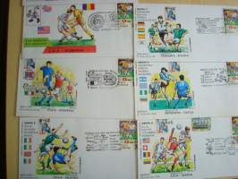 1994 Jalkapallon maailmanmestaruuskisat kokoelma Football World Cup, sisältää: 14 ensipäiväkuorta, 4  souvenir sheet arkkia ja 11 erilaista postimerkkiä.