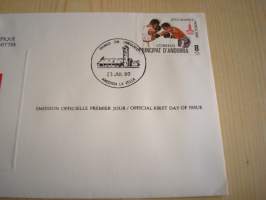International Olympic Committee, 1980, Andorra, FDC, nyrkkeily postimerkki. Katso myös muut kohteeni mm. noin 1200 erilaista amerikkalaista ensipäiväkuorta