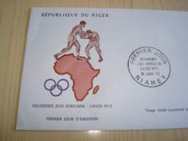 Nyrkkeily, 1973, Nigeria, FDC, numeroitu: 588/2000, nyrkkeily postimerkki. Katso myös muut kohteeni mm. noin 1200 erilaista amerikkalaista ensipäiväkuorta
