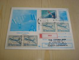 Laskuvarjohyppääjä, 1986, Romania, maksikortti, FDC, kirjattu kirje. Katso myös muut kohteeni mm. noin 1200 erilaista amerikkalaista ensipäiväkuorta