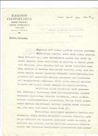 Kaseinin Vientikeskus Robert Fransila    Tampere 1923 , koskee kaseiinia - firmalomake