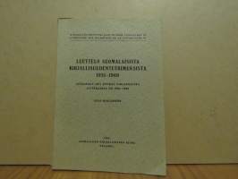 Luettelo suomalaisista kirjallisuudentutkimuksista 1951-1960