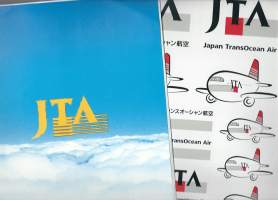 JTA = Japan TransOcean Air - tarra-arkki A4 koko ja mainos - tarra