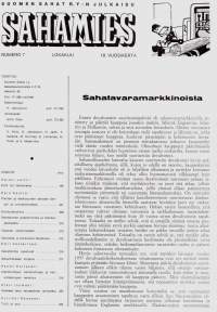 Sahamies 1967 N:o 7 lokakuu. Suomen sahat r.y.n julkaisu