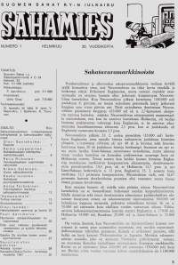 Sahamies 1968 N:o 1 helmikuu. Suomen sahat r.y.n julkaisu