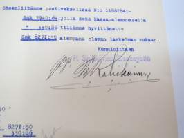 P. Saikkonen Oy, 16.4.1923 Sortavala -asiakirja / business document
