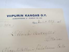 Viipurin Kangas Oy, 22.12.1925, Viipuri -asiakirja / business document