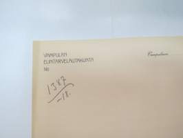 Vampulan Elintarvelautakunta 1918 -asiakirja, kirjapainon arkistokappale, käyttämätön, painotyönumero ja vuosi merkitty /  document