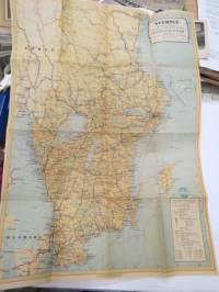 Sverige - översiktskarta till Svenska Turistföreningens Sverigeböcker -map of Sweden